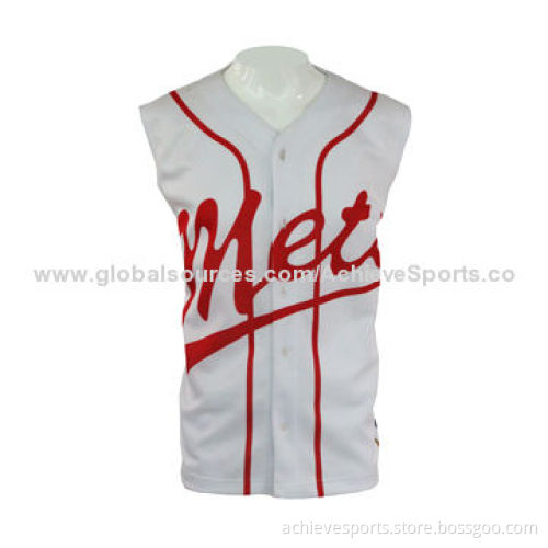 Sublimated Baseball Vest/Jersey with Embroidery and Tackle-twill